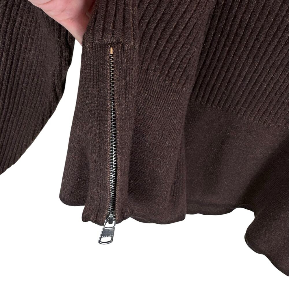 Varley Brown Hagen Ribbed Knit Long Sleeve Cropped Pullover Sweater Size XL - Picture 4 of 6